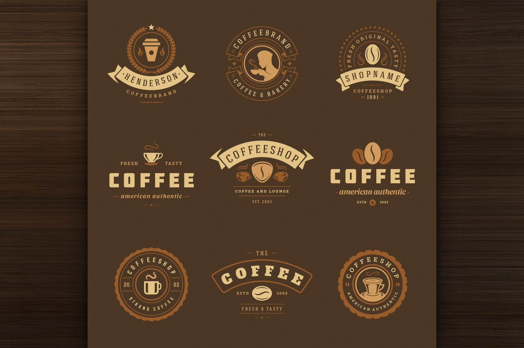 36 Coffee Logos and Badges By Vasya Kobelev | TheHungryJPEG