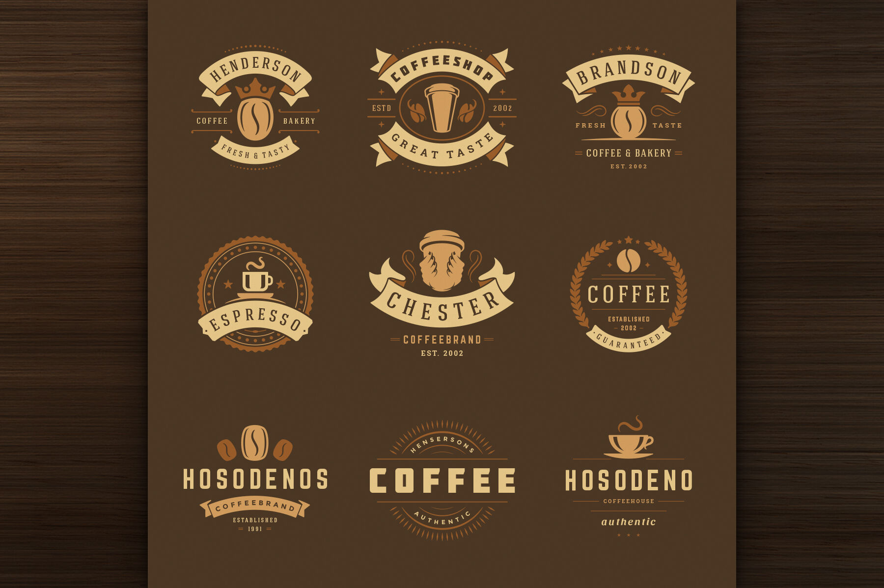 36 Coffee Logos and Badges By Vasya Kobelev | TheHungryJPEG