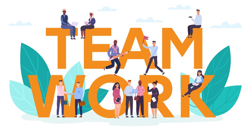 Teamwork motivation concept. Creative business successful team working ...