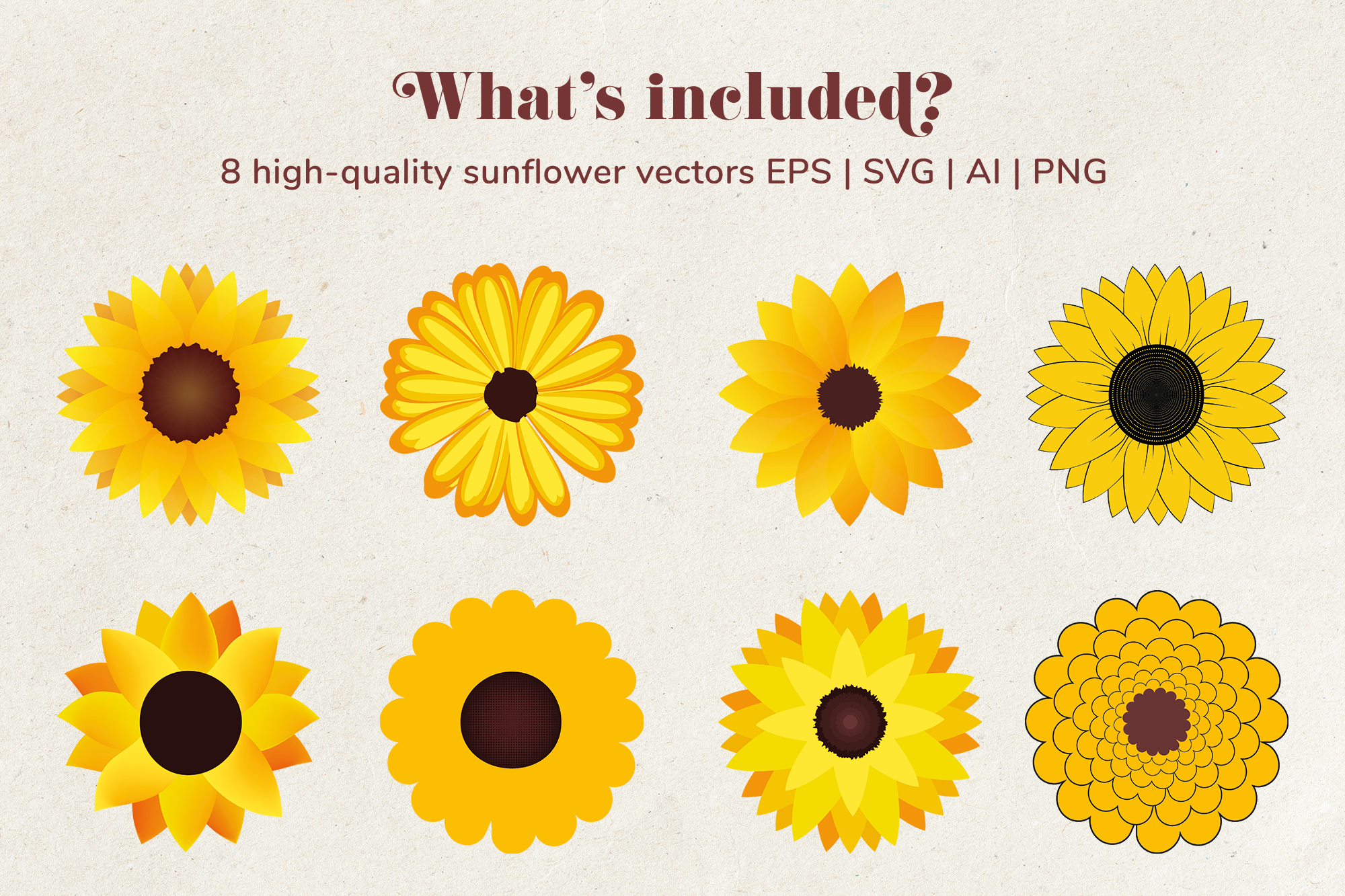 Download Sunflowers vector, Sunflower patterns, sunflower svg, AI ...