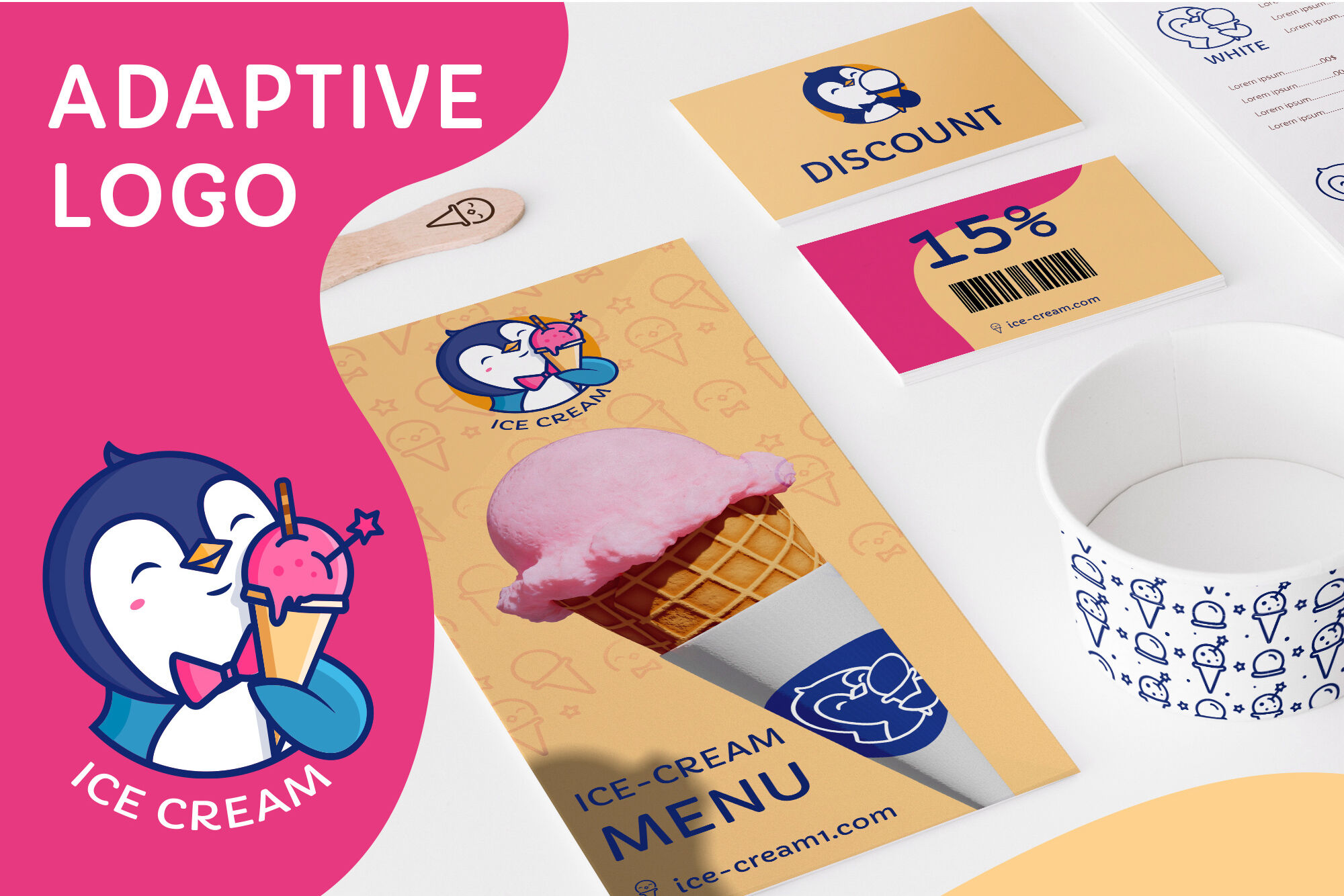 Ice Cream Adaptive Logo By Lettering Logo Thehungryjpeg Com