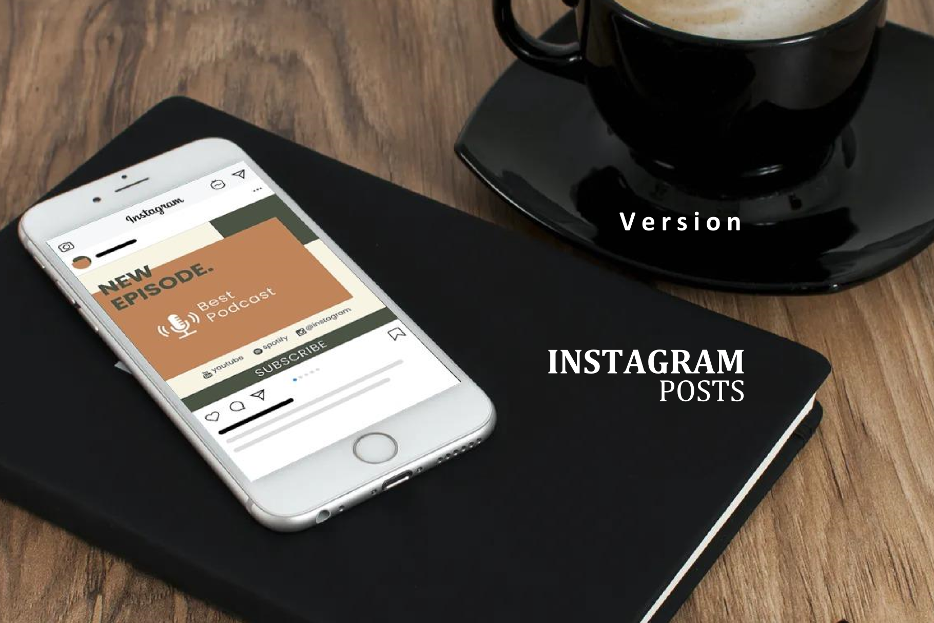 Podcast Instagram Stories And Post Template Coffee Barista Podcast By Rivatxfz Thehungryjpeg Com
