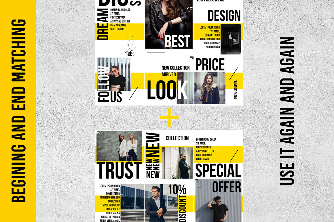 Urban Style Instagram Puzzle Feed Template Canva Template By Handy Template Thehungryjpeg Com