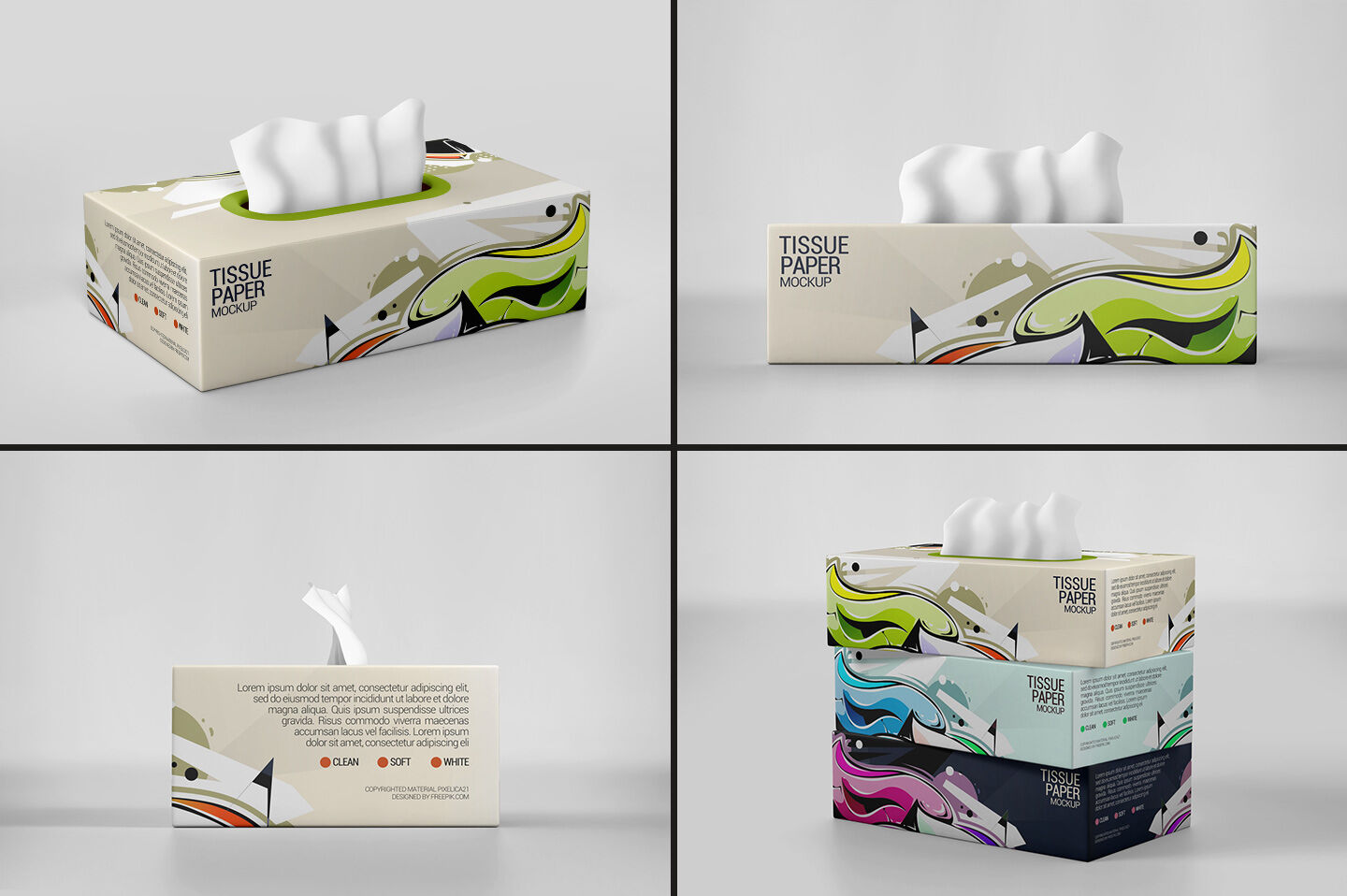 Tissue Paper Box Packaging Mockup