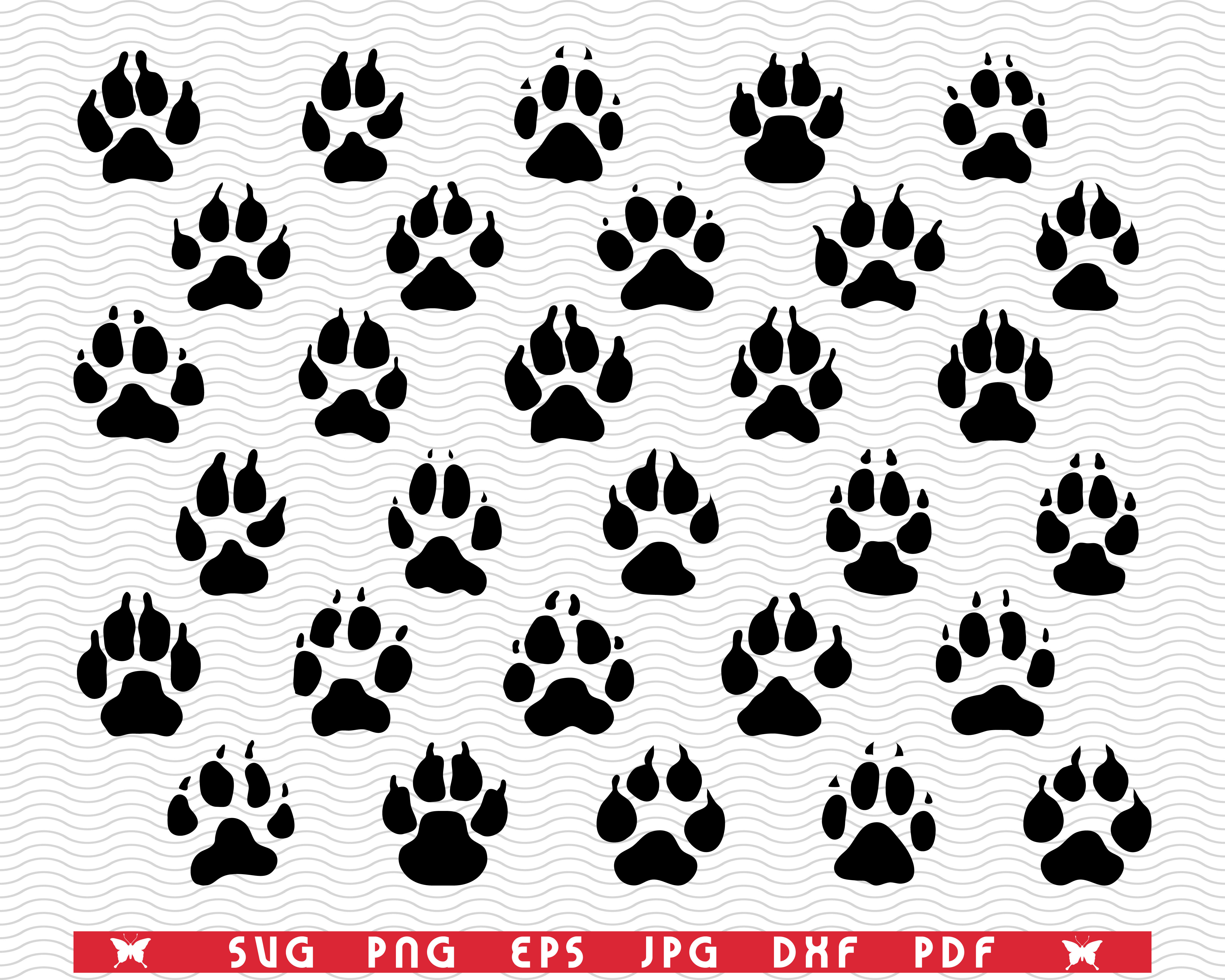 Download Svg Dogs Paws Black Silhouette Digital Clipart By Designstudiorm Thehungryjpeg Com