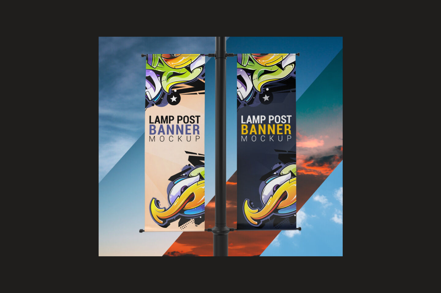 Download Lamp Post Banner Mockup By Pixelica21 | TheHungryJPEG.com