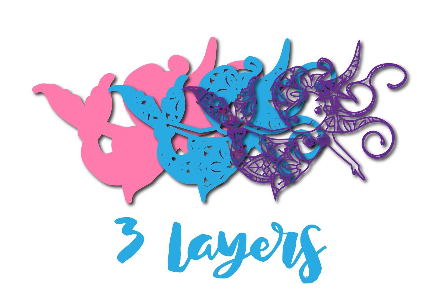 Download 3d Multilayer Mermaid Svg Cut File 3 By Sintegra Thehungryjpeg Com