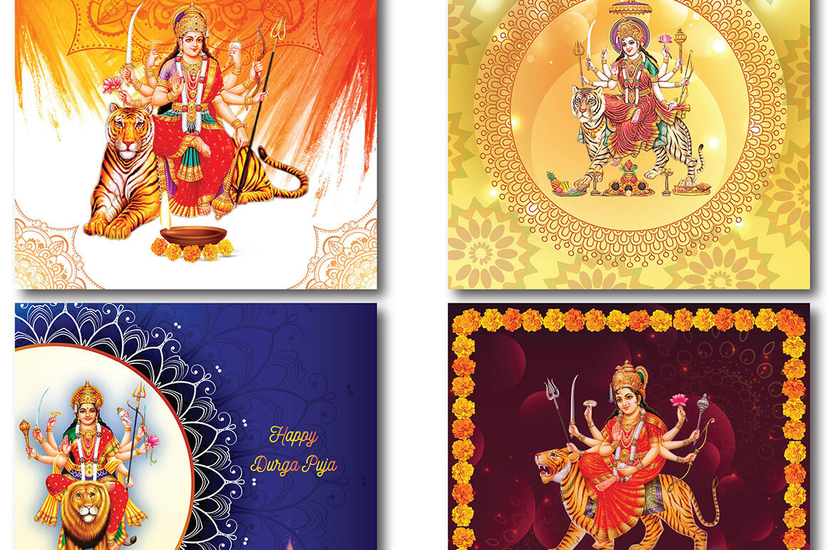 Durga Puja Digital Papers, Hinduism designs, Hindu scrapbook papers, H By  colorfulcreationsgr | TheHungryJPEG