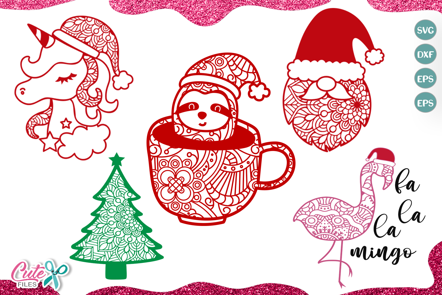 Christmas Mandala Mini Bundle Svg For Crafters By Cute Files Thehungryjpeg Com