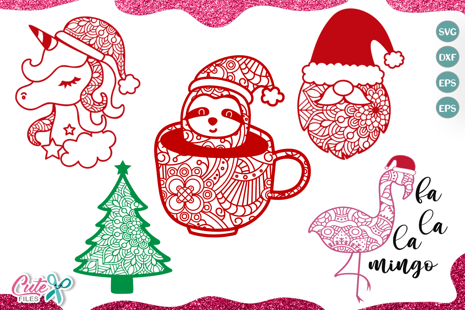 Download Christmas Mandala mini bundle SVG for crafters By Cute Files | TheHungryJPEG.com