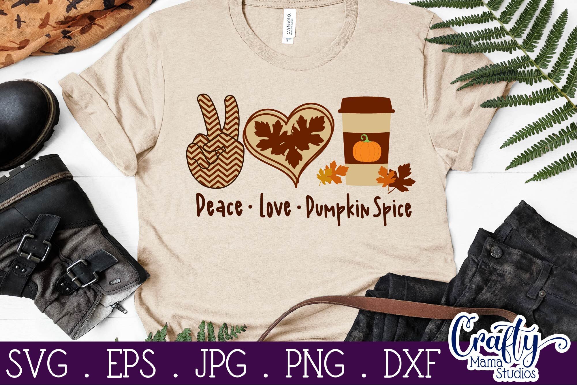 Download Peace Love Pumpkin Spice Svg, Fall Svg, Pumpkin Svg By Crafty Mama Studios | TheHungryJPEG.com