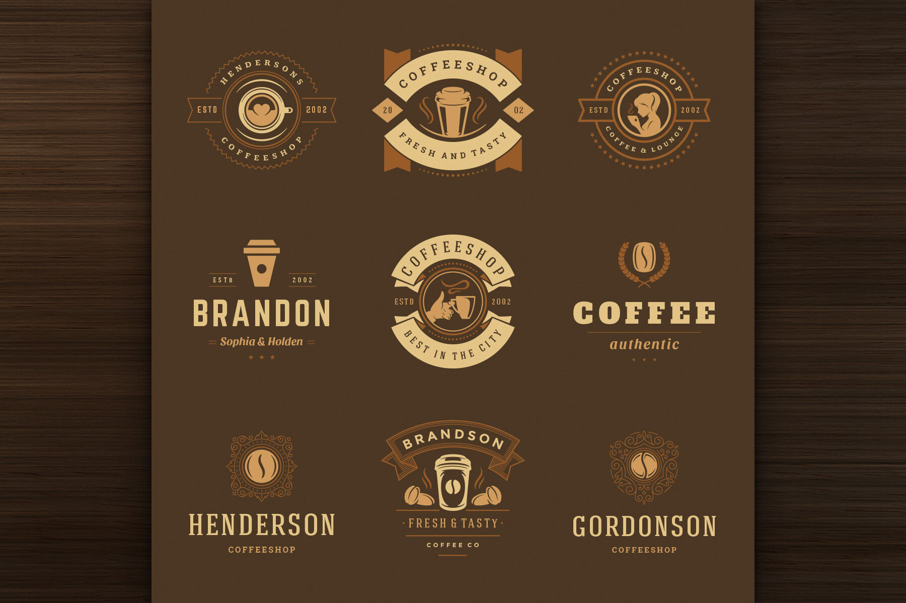 36 Coffee Logos and Badges By Vasya Kobelev | TheHungryJPEG