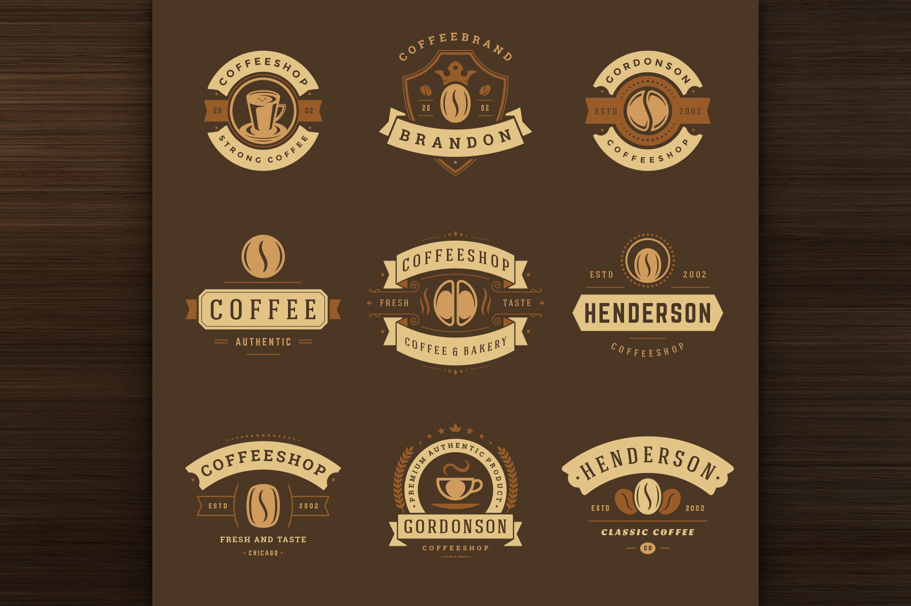 36 Coffee Logos and Badges By Vasya Kobelev | TheHungryJPEG