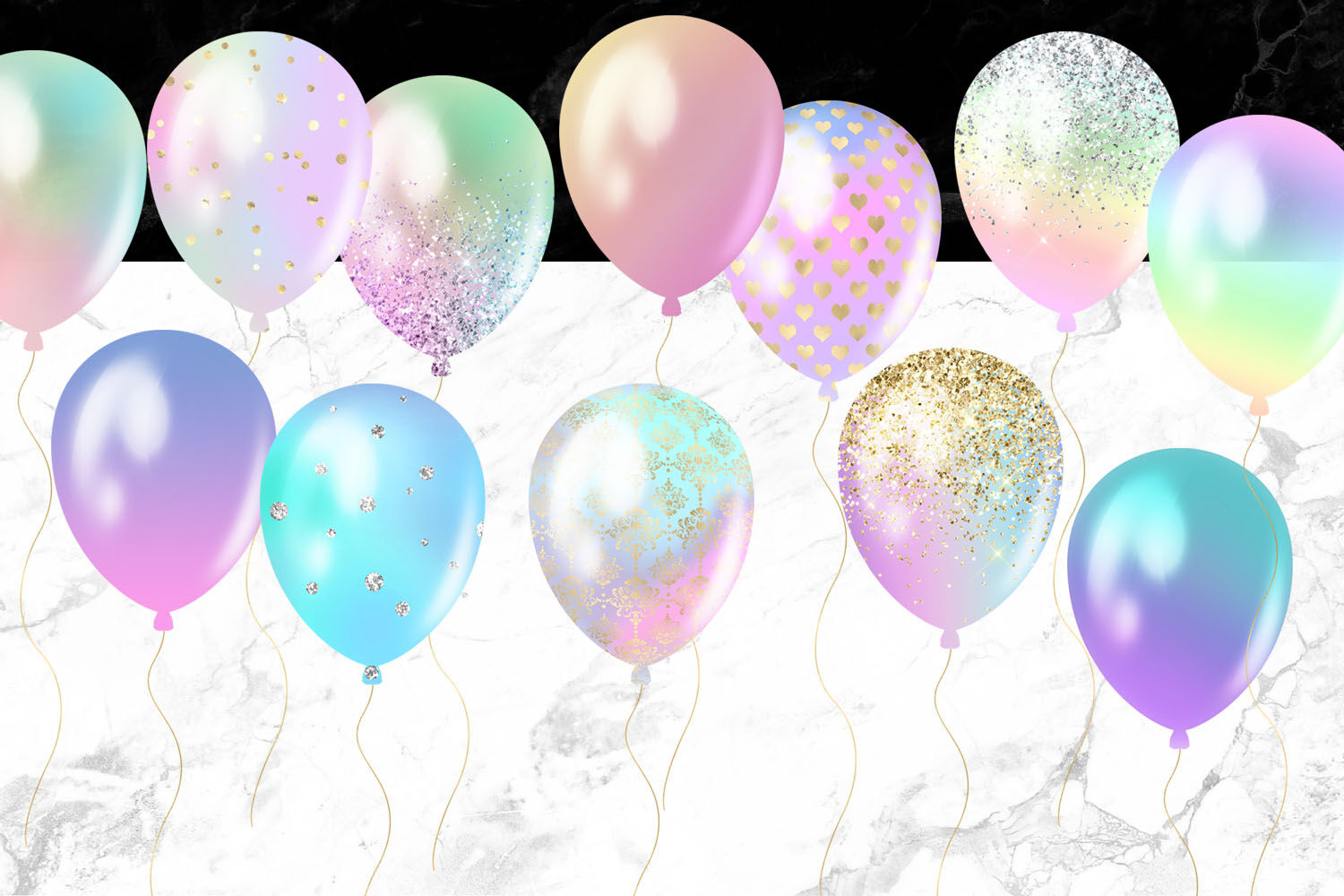 Watercolor Pastel Rainbow Balloons Clipart,baby Shower,hand
