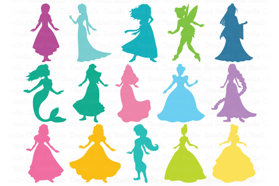 Princess Svg Princesses Bundle Svg Cut Files Princess Clipart By Doodle Cloud Studio Thehungryjpeg Com