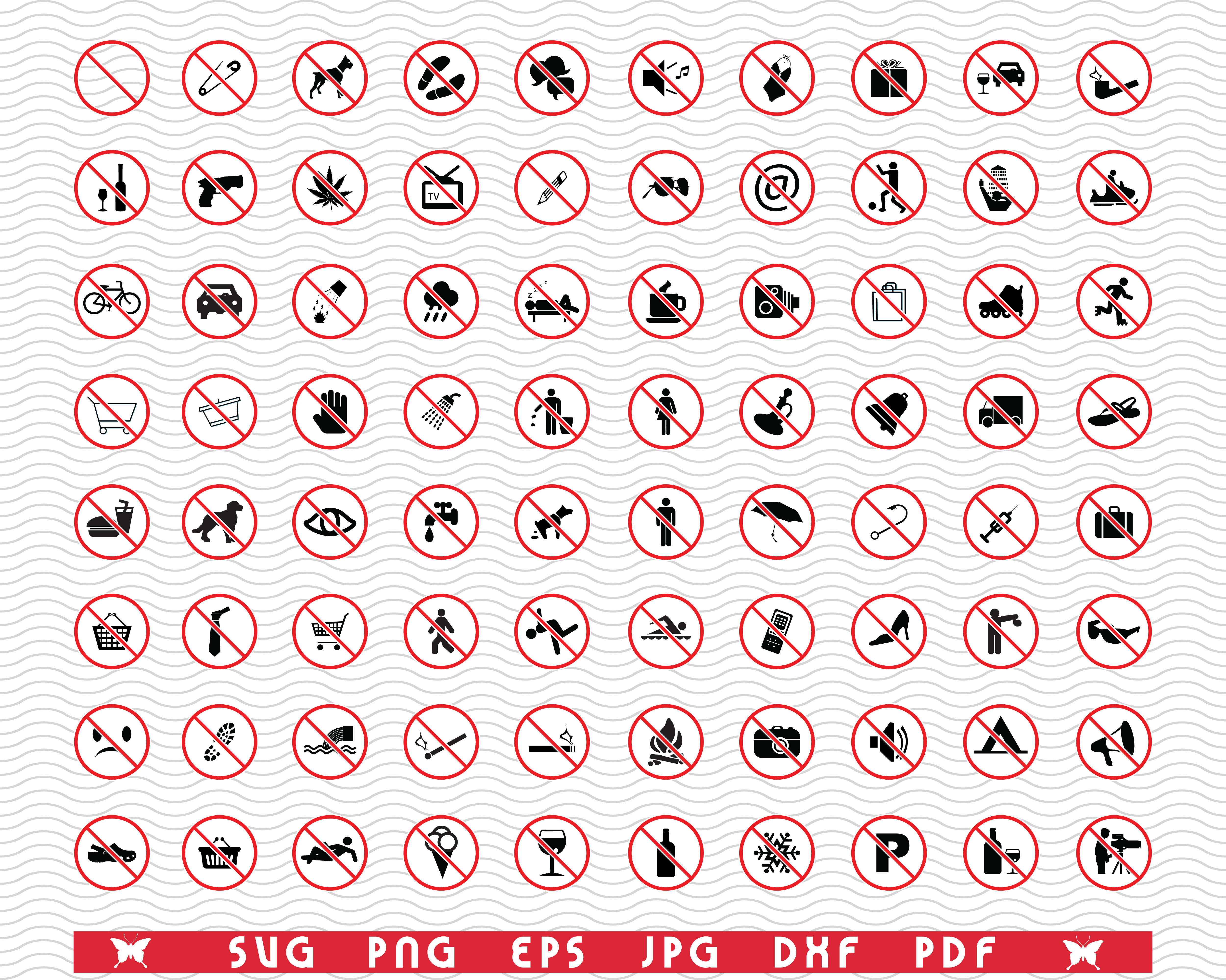 Various Forbidden Signs Royalty Free SVG, Cliparts, Vectors, and Stock  Illustration. Image 3457965.