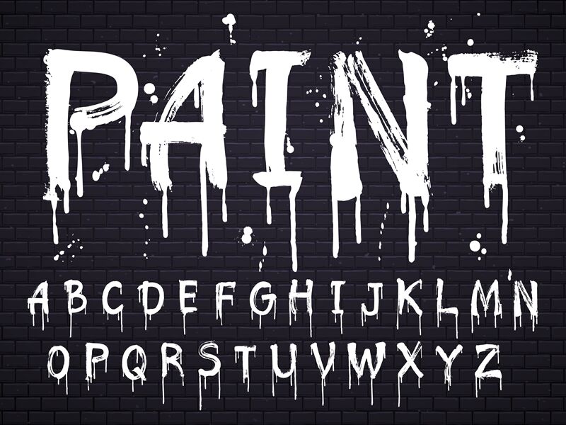 Paint Dripping Paint Font For Latin Alphabet Isolated On Dark Backgrou By Tartila Thehungryjpeg Com