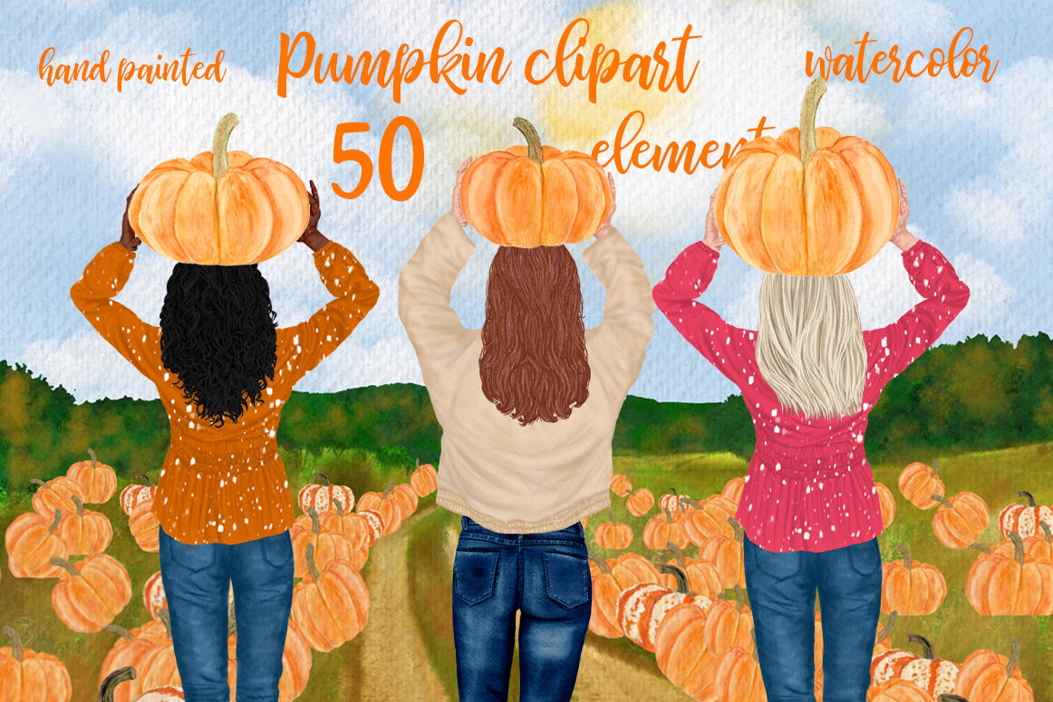 Autumn clipart Girls clipart Pumpkin Patch Pumpkin Png ...