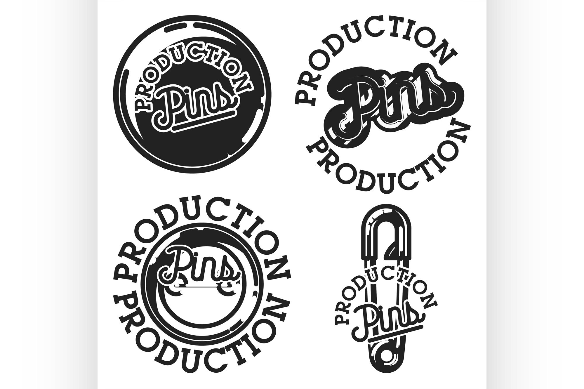 Vintage pins production emblems By Netkoff
