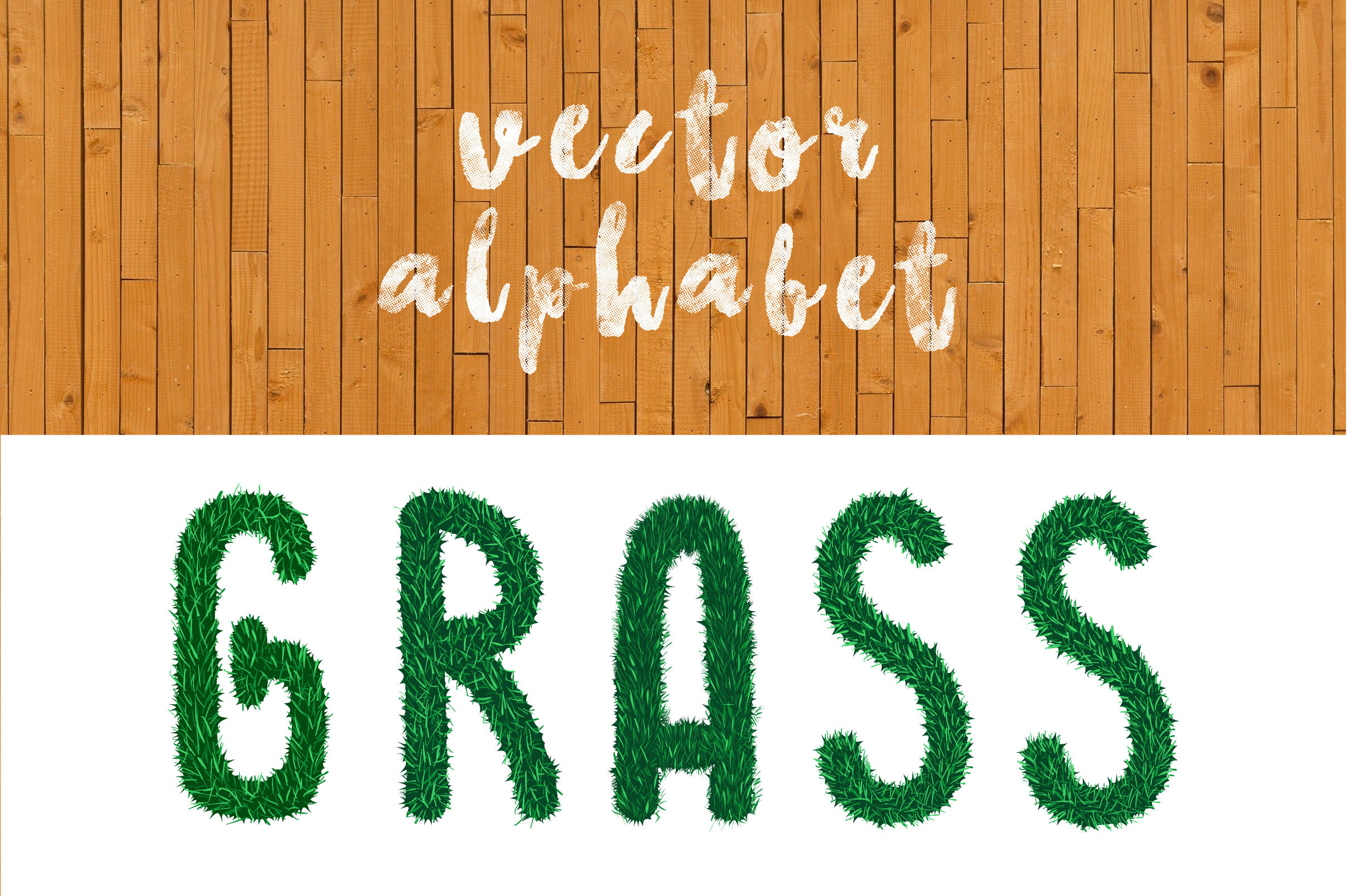 Grass Alphabet By Azovskaya TheHungryJPEG