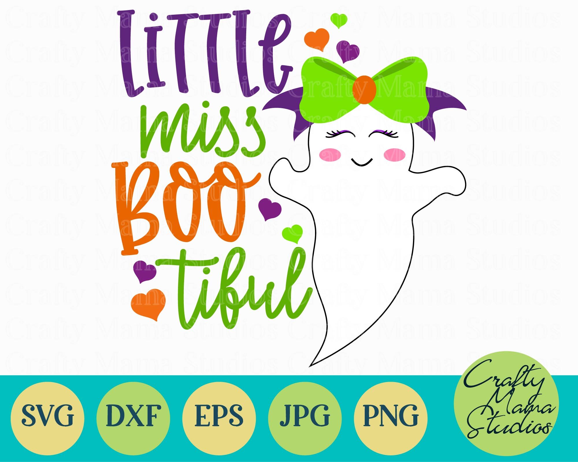 Ghost Svg Little Miss Boo Tiful Svg Bootiful Svg Halloween Girl Gho By Crafty Mama Studios Thehungryjpeg Com