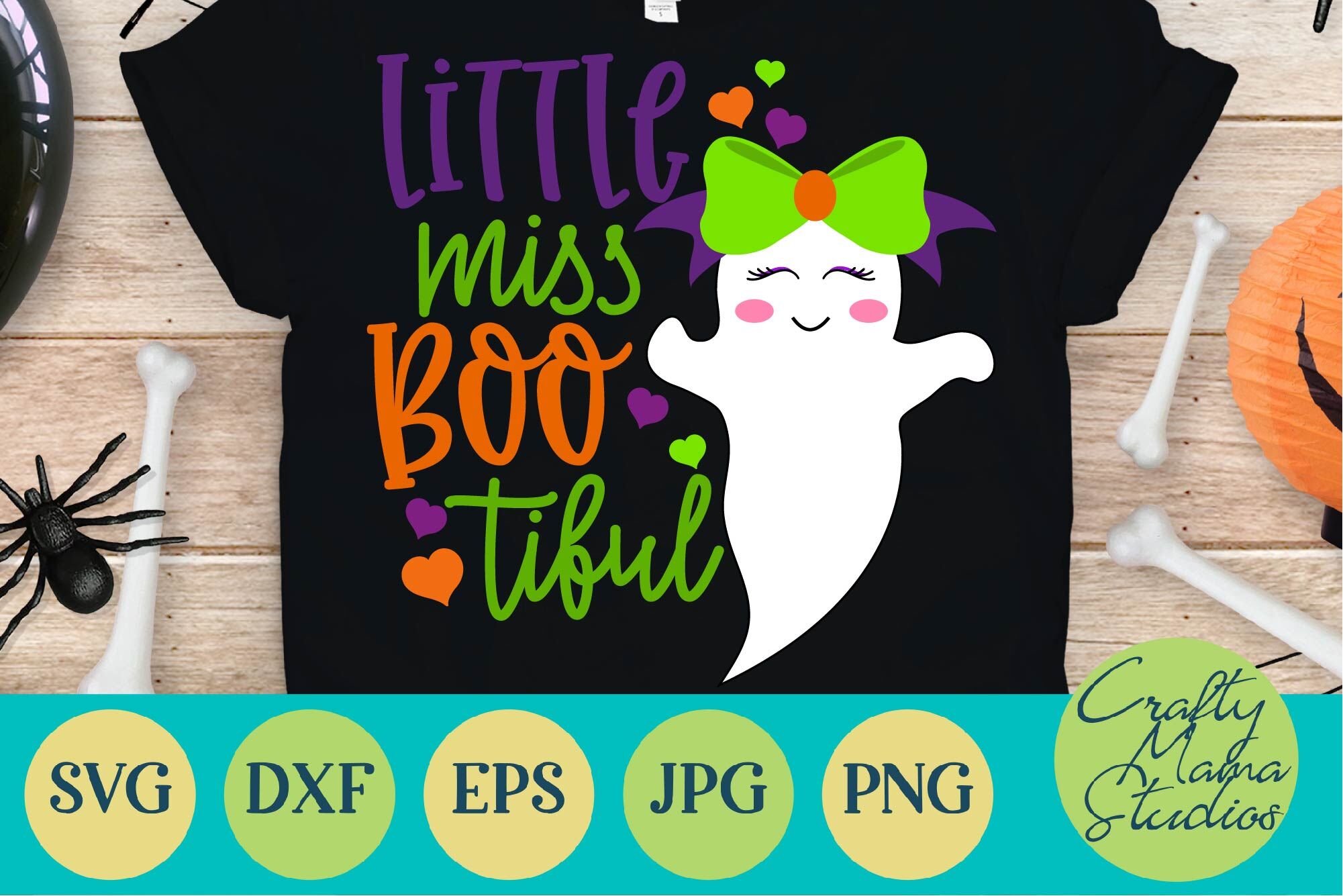 Ghost Svg Little Miss Boo Tiful Svg Bootiful Svg Halloween Girl Gho By Crafty Mama Studios Thehungryjpeg Com