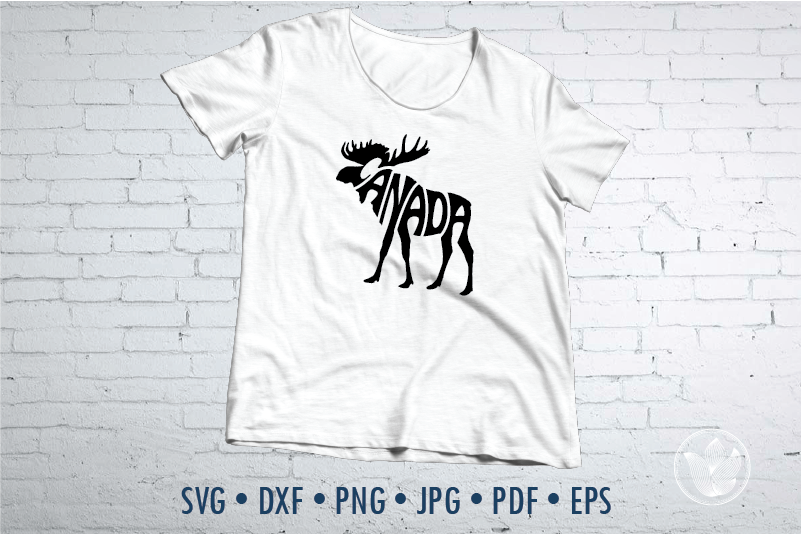 Download Canada Moose Shape Word Art Svg Dxf Eps Png Jpg T Shirt Typography By Prettydd Thehungryjpeg Com