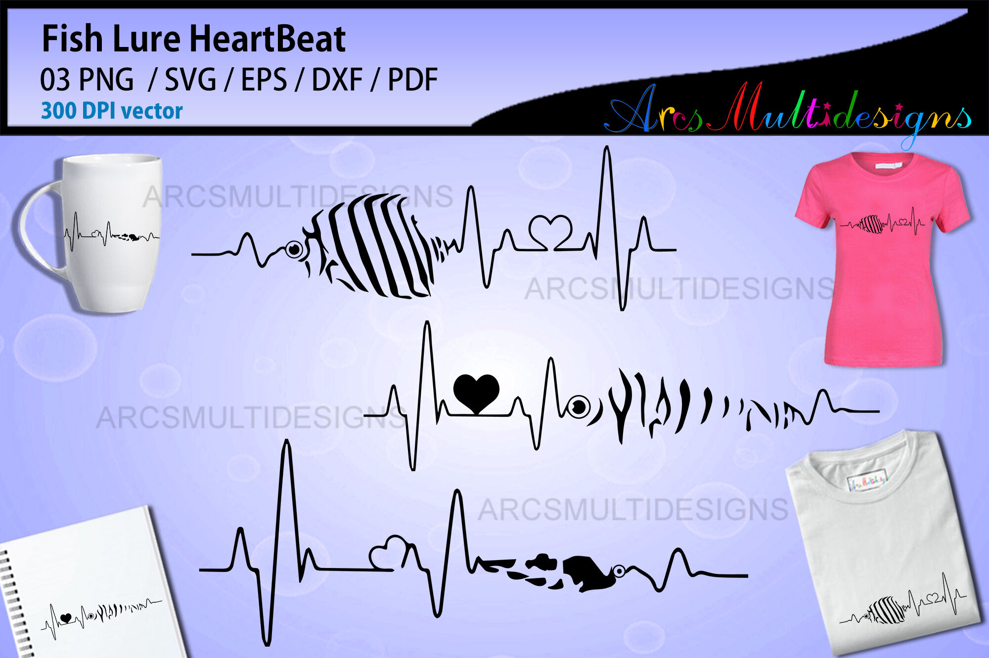 Download Fishing Lure Heartbeat Svg By Arcsmultidesignsshop Thehungryjpeg Com