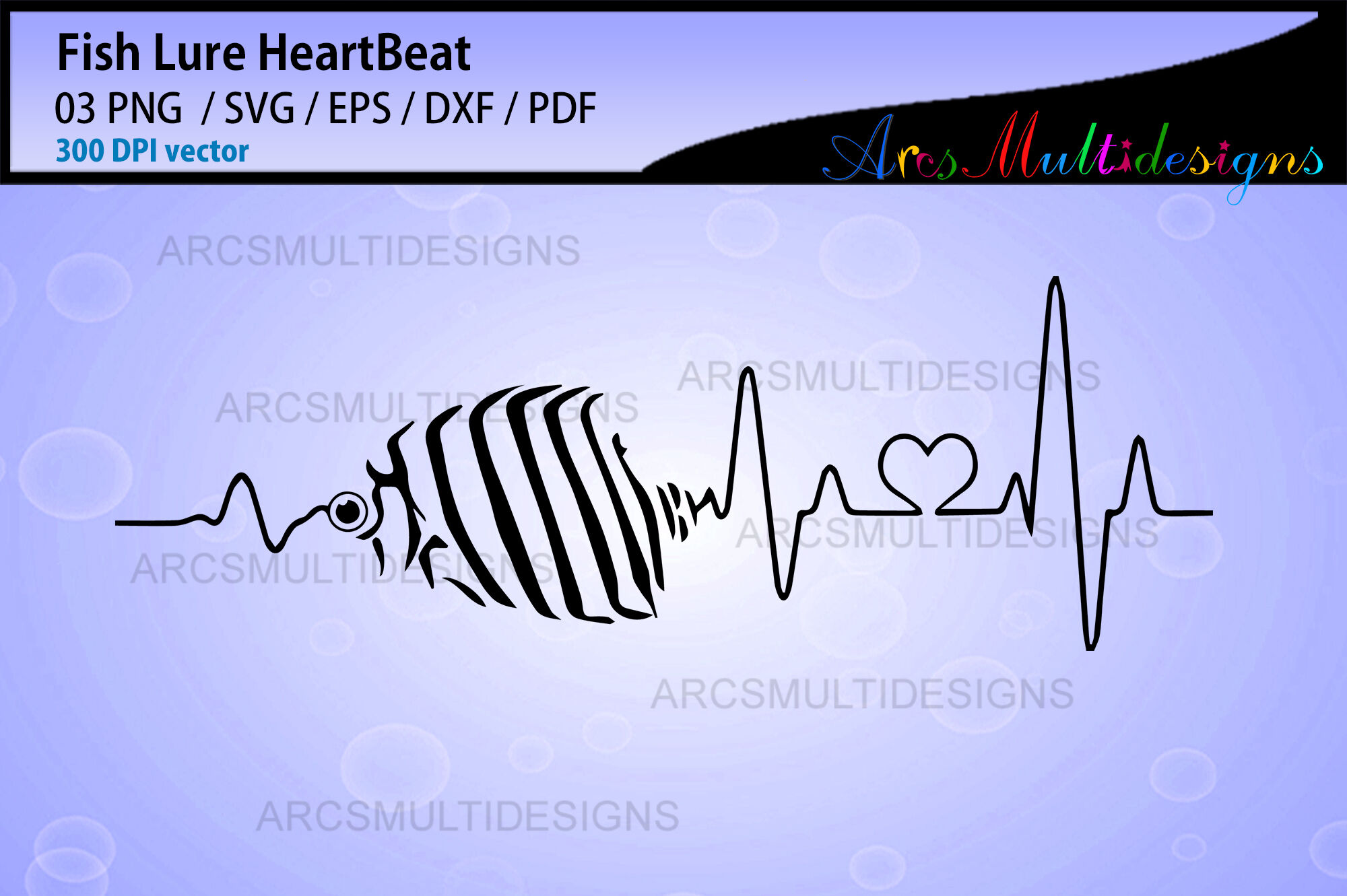 Fishing Lure Heartbeat Svg By Arcsmultidesignsshop Thehungryjpeg Com