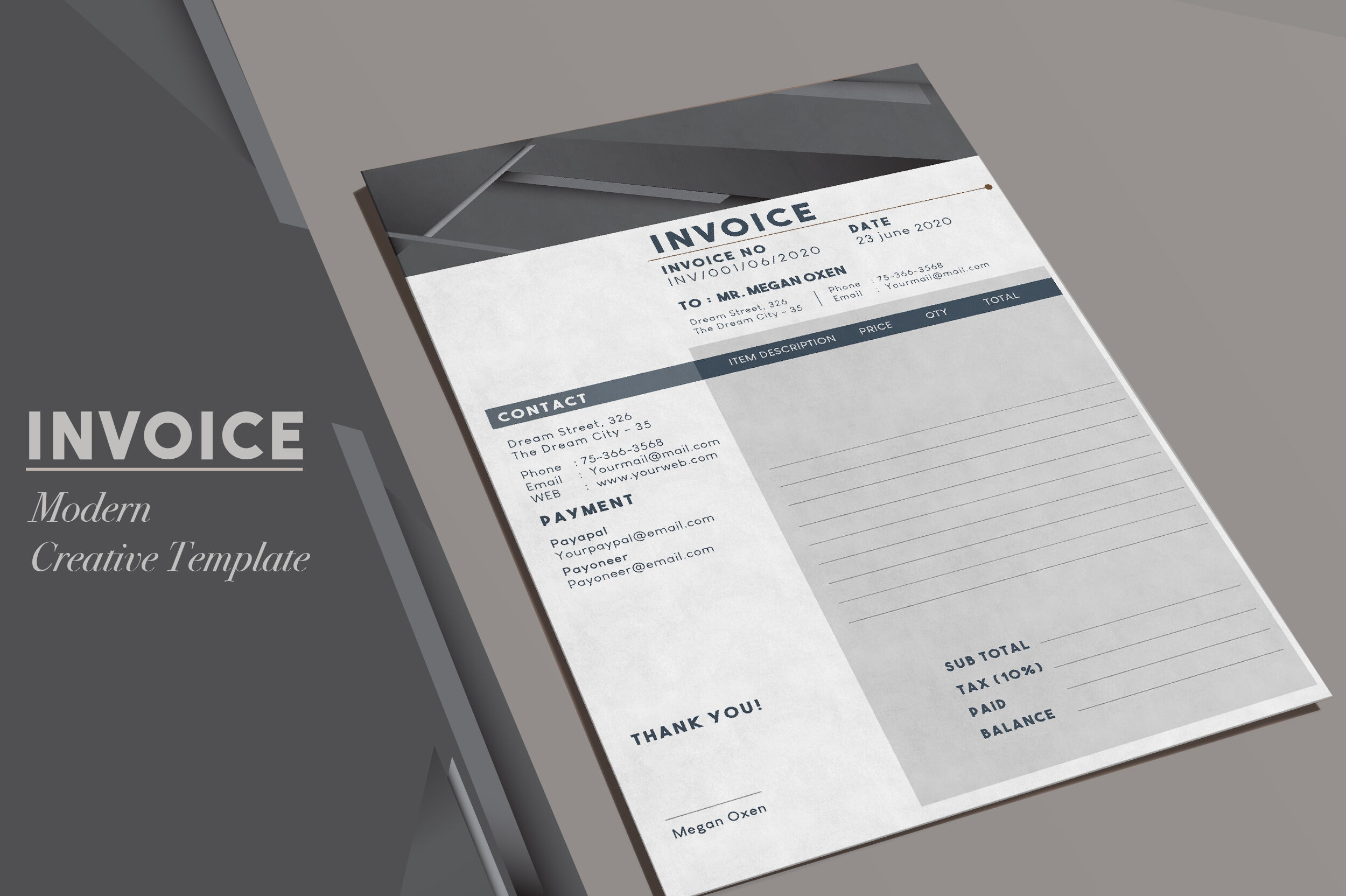 Download Invoice Mockup Psd Yellowimages