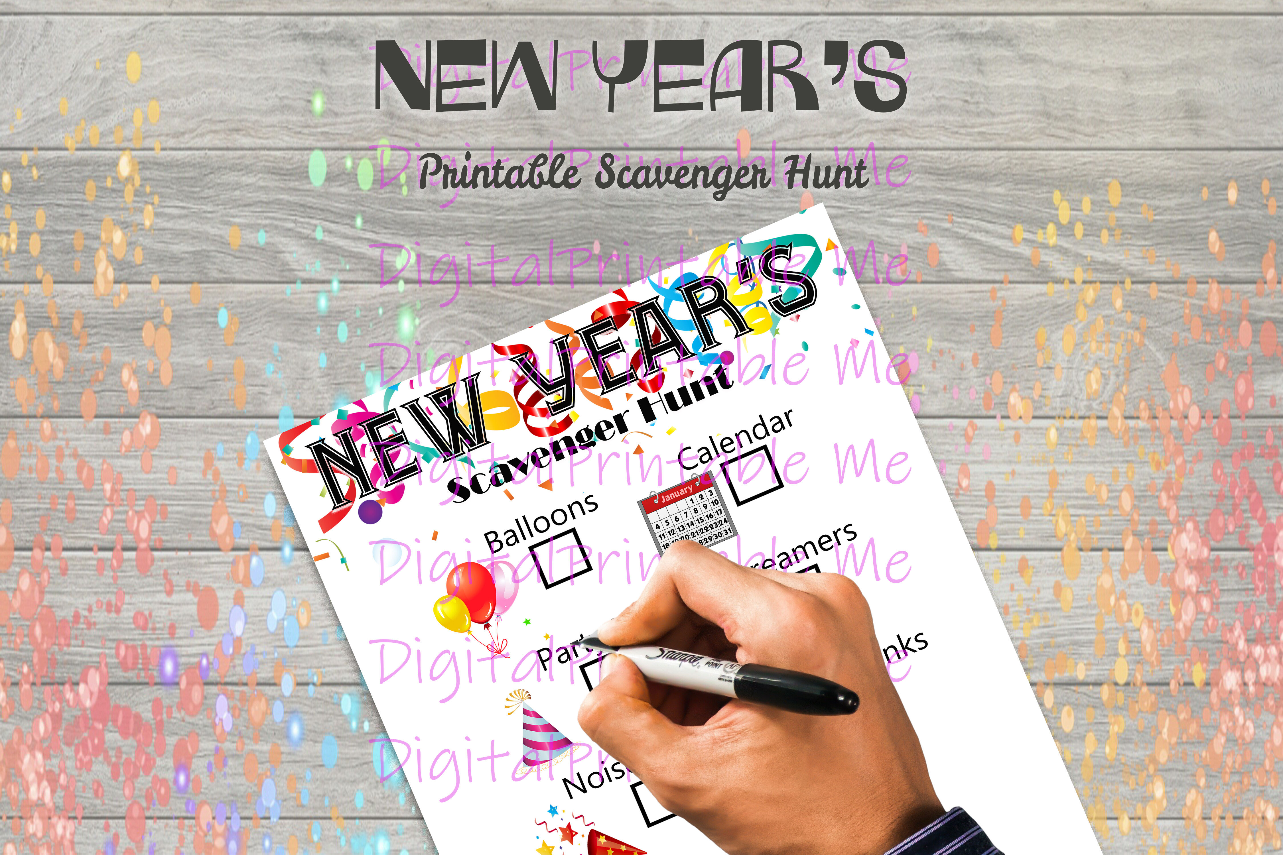 New Years Scavenger Hunt Game Printable New Year's Eve 