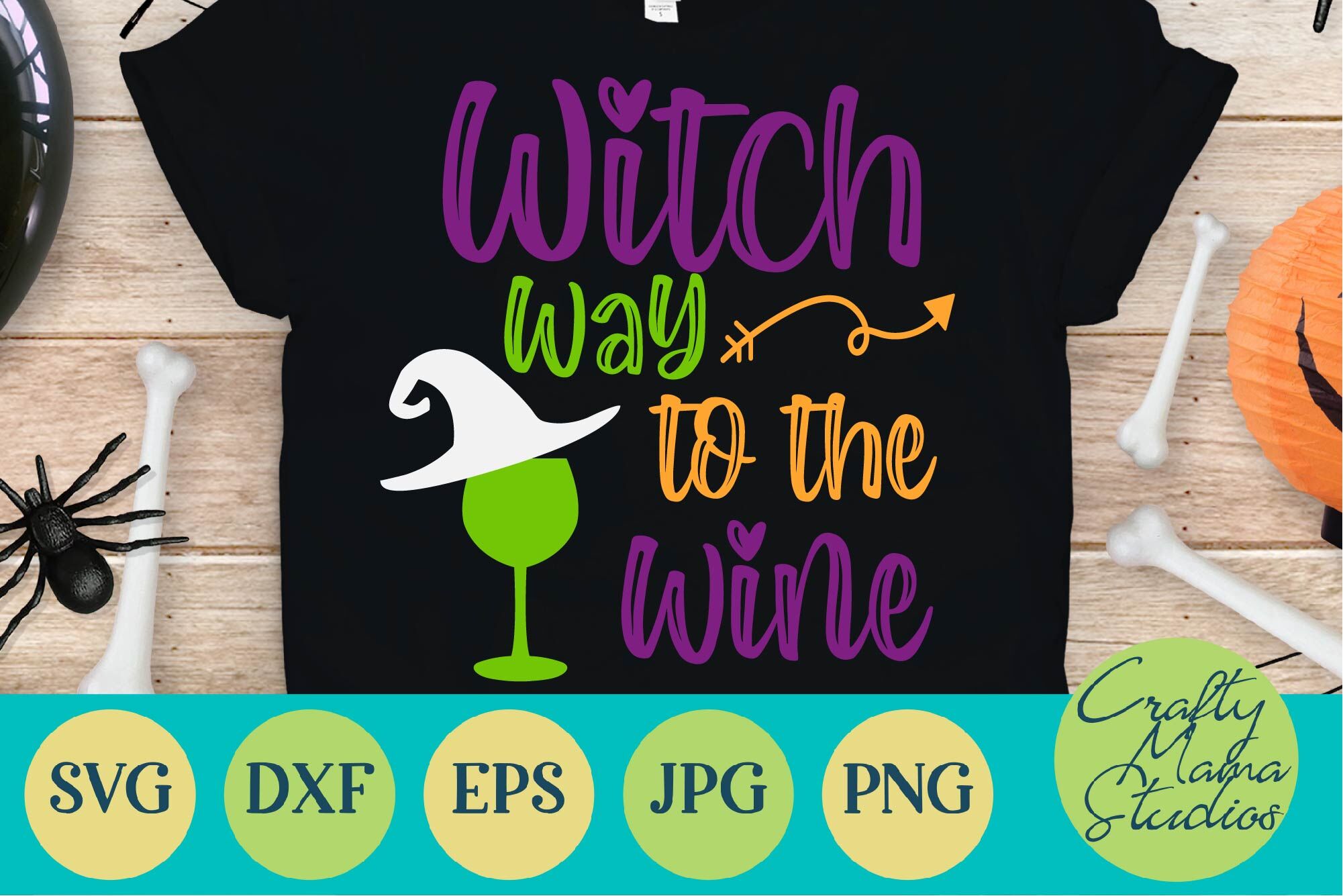 Halloween Svg Witch Way To The Wine Svg Adult Halloween By Crafty Mama Studios Thehungryjpeg Com
