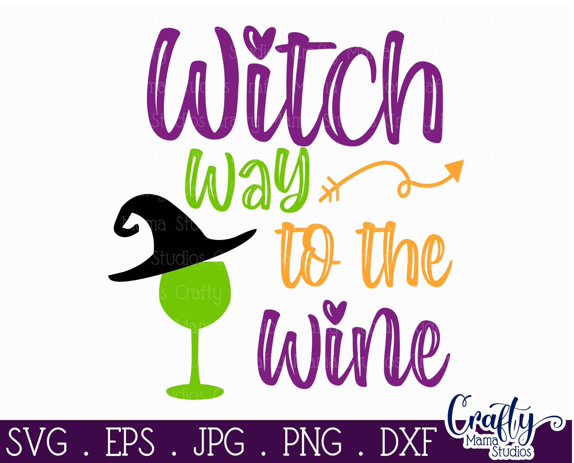 Download Halloween Svg Witch Way To The Wine Svg Adult Halloween By Crafty Mama Studios Thehungryjpeg Com