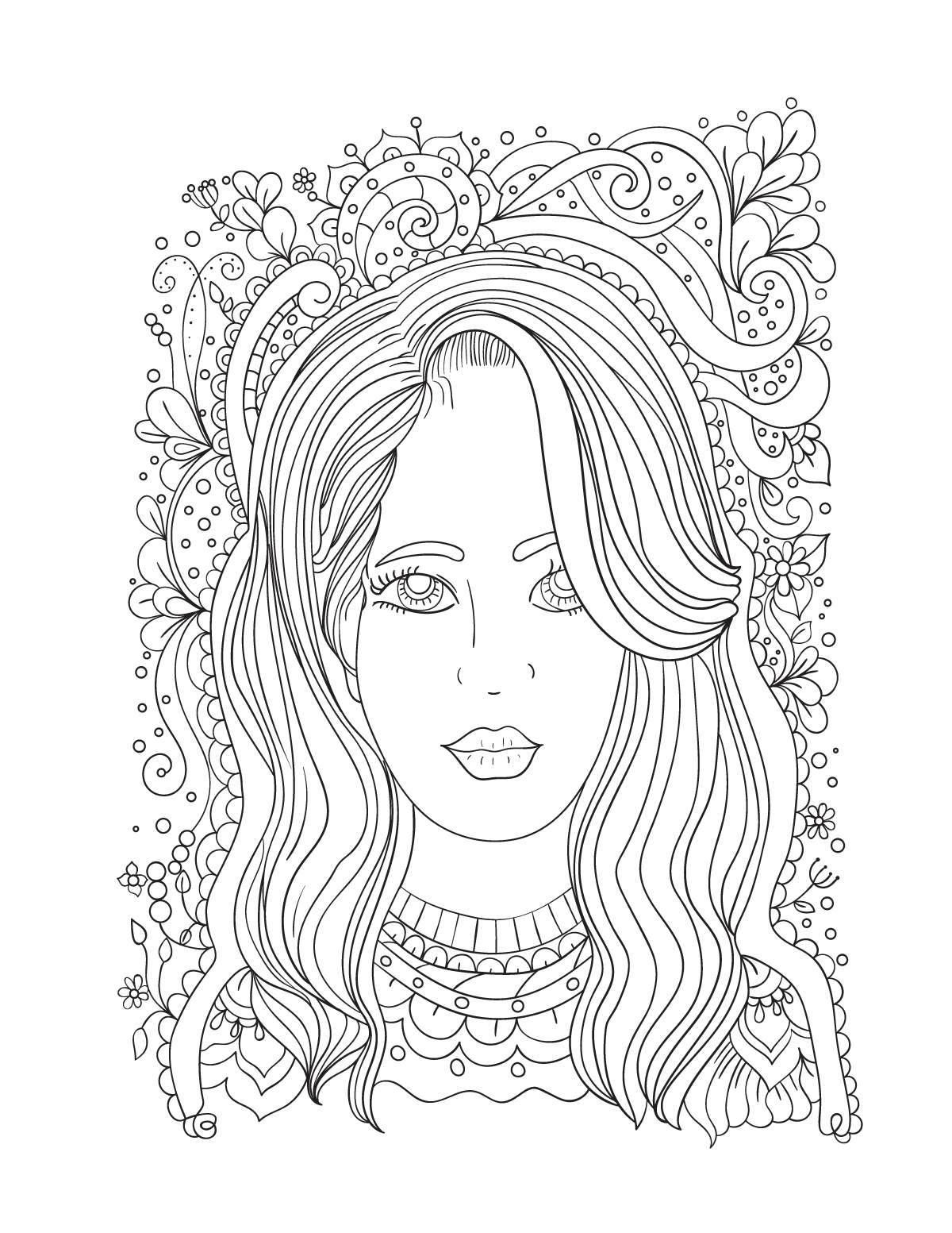 Download Digital Coloring Book Pages Girls And Flowers Vol 1 By Erikavectorika Thehungryjpeg Com
