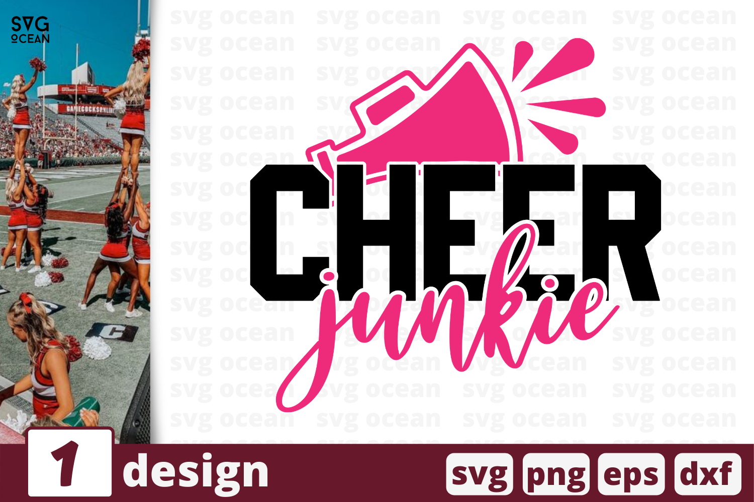 1 Cheer Junkie Cheer Quote Cricut Svg By Svgocean Thehungryjpeg Com