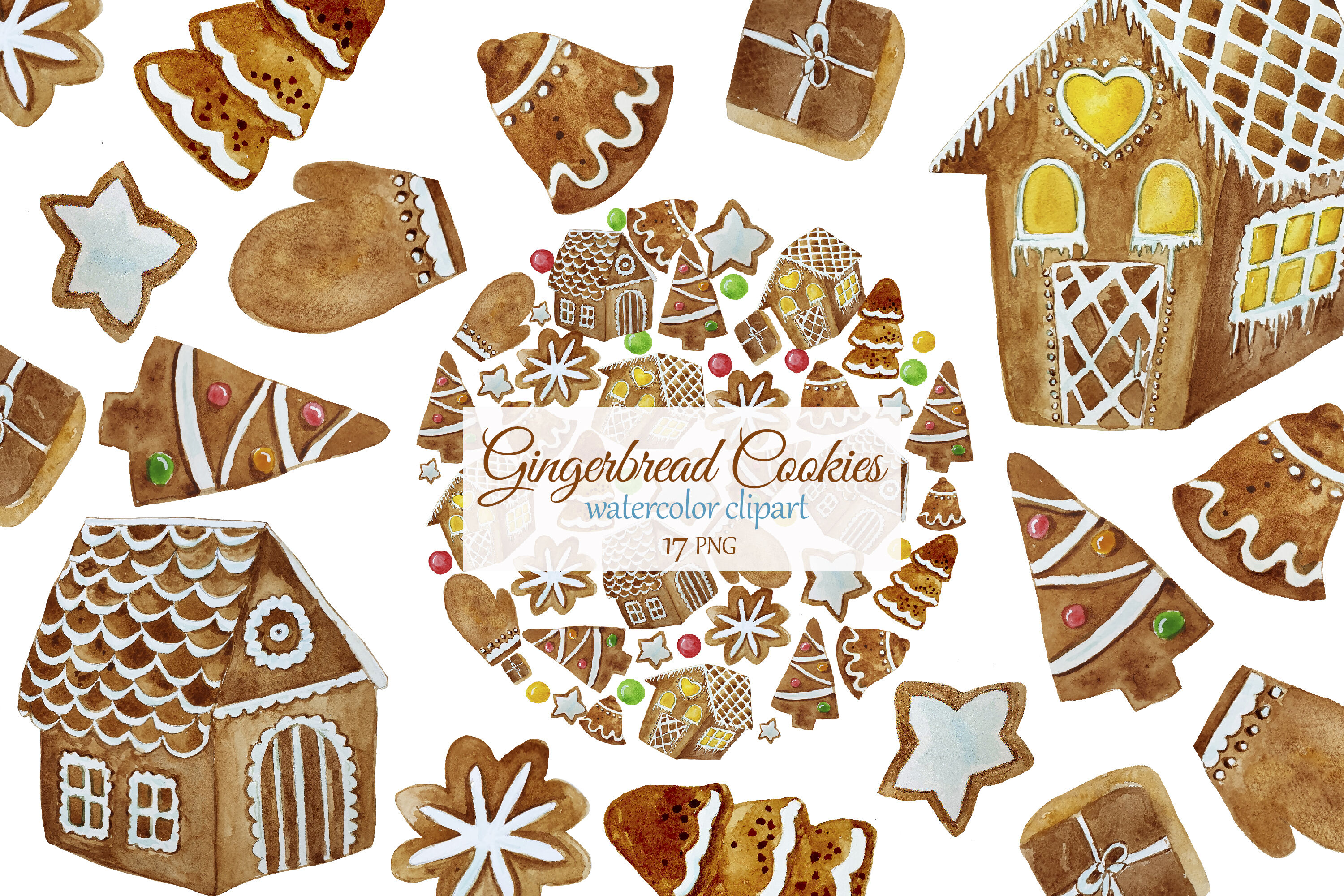 Holiday Baking Illustrations, Christmas Cookies, Watercolor Clipart With  Cookies, Gingerbread Man, Baking Supplies 