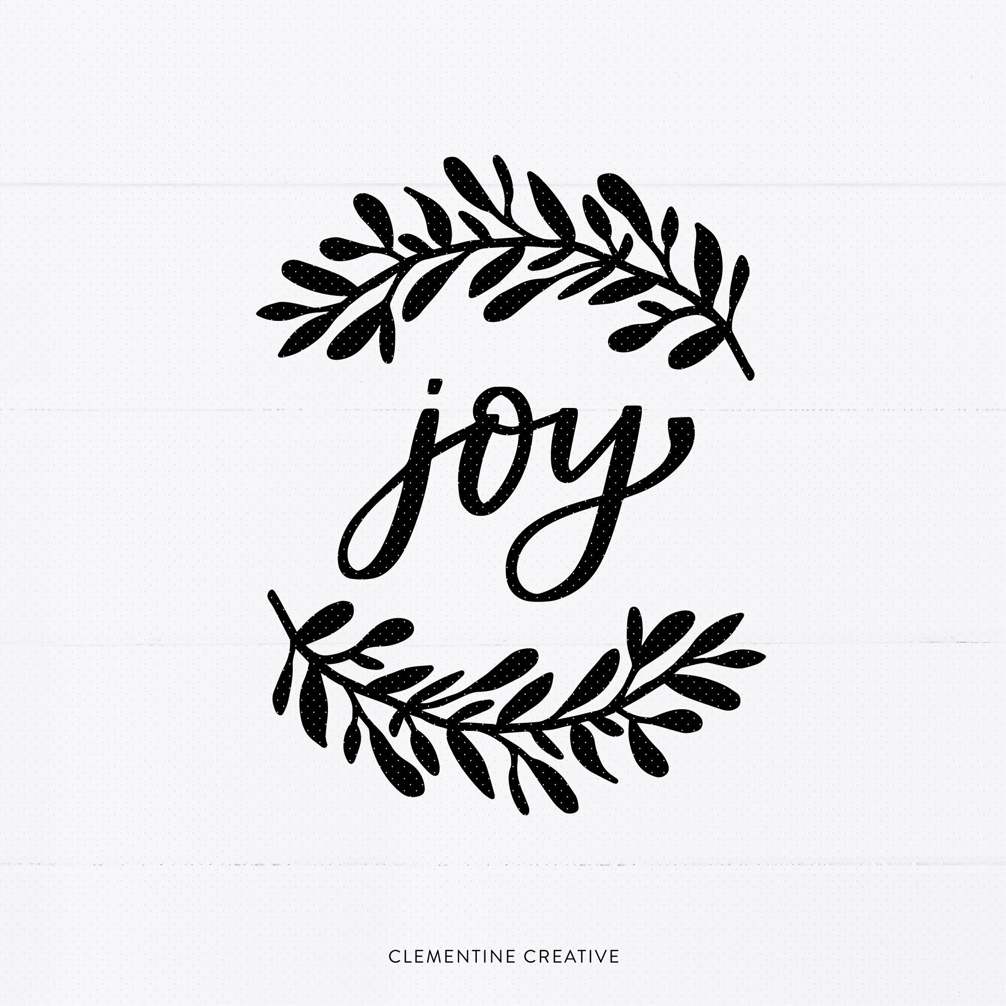 Download Christmas Svg Laurel Branch Svg Leaves Clip Art Joy Svg Svg Cu By Clementine Creative Thehungryjpeg Com