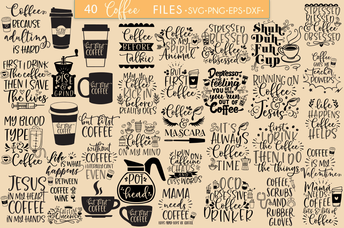 Download Coffee SVG Bundle By Freeling Design House | TheHungryJPEG.com