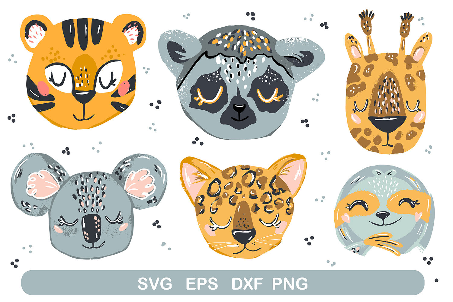 Download Baby Animal Faces Svg By Inspiration Design Thehungryjpeg Com