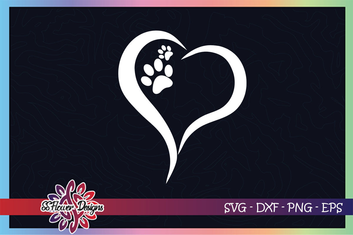Download Dog Paw Heart Svg Cat Paw Heart Svg Pawprint Svg By Ssflowerstore Thehungryjpeg Com SVG, PNG, EPS, DXF File