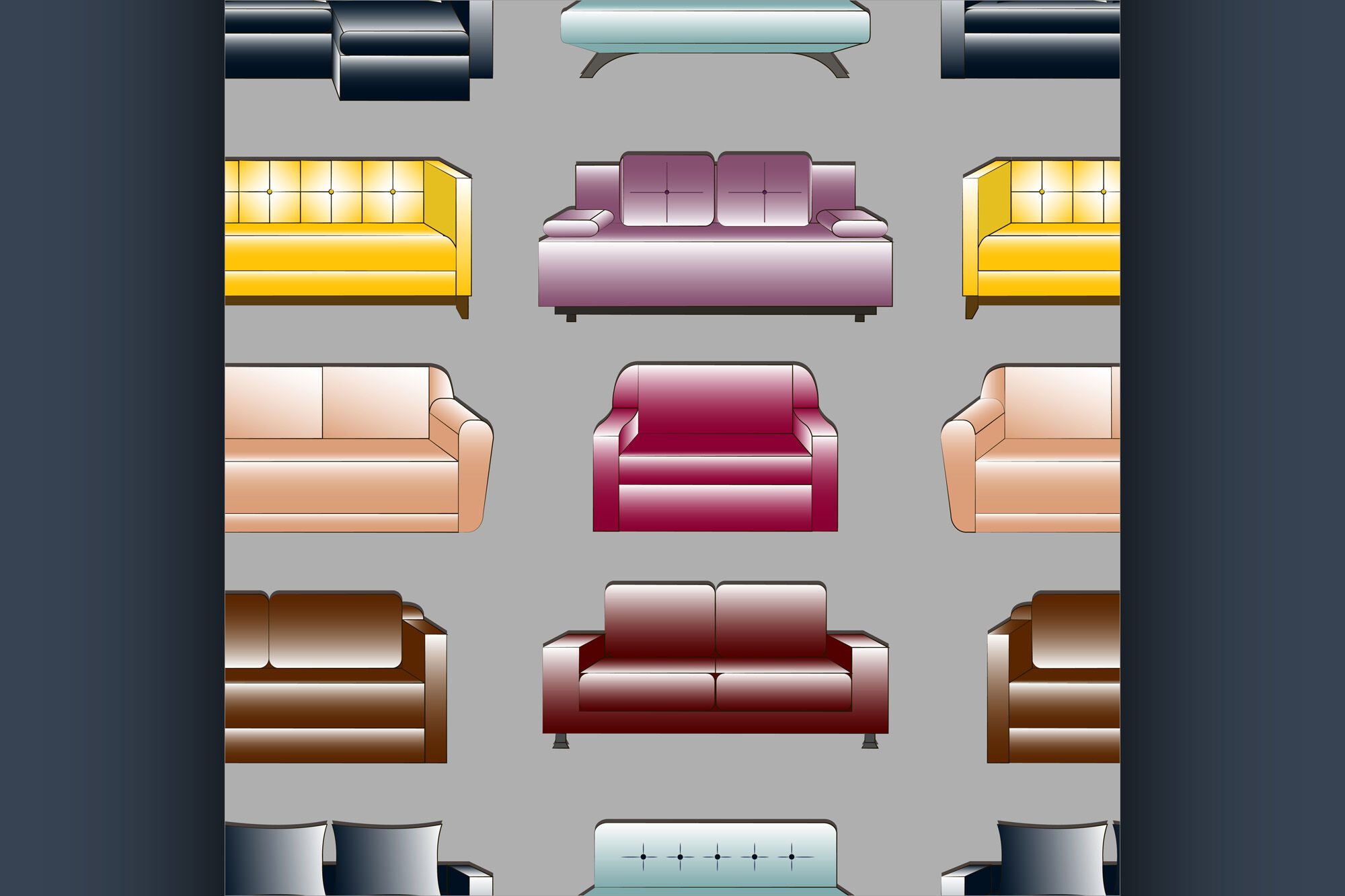 Sofa set pattern By Netkoff | TheHungryJPEG