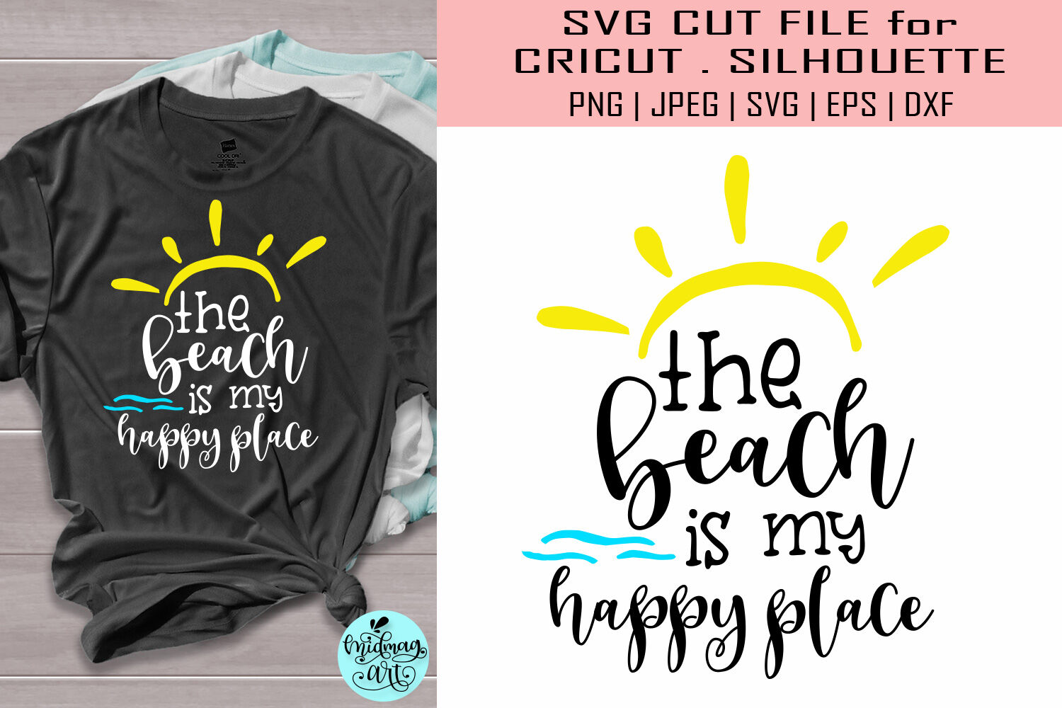 Download The beach is my happy place svg, summer svg By Midmagart ...