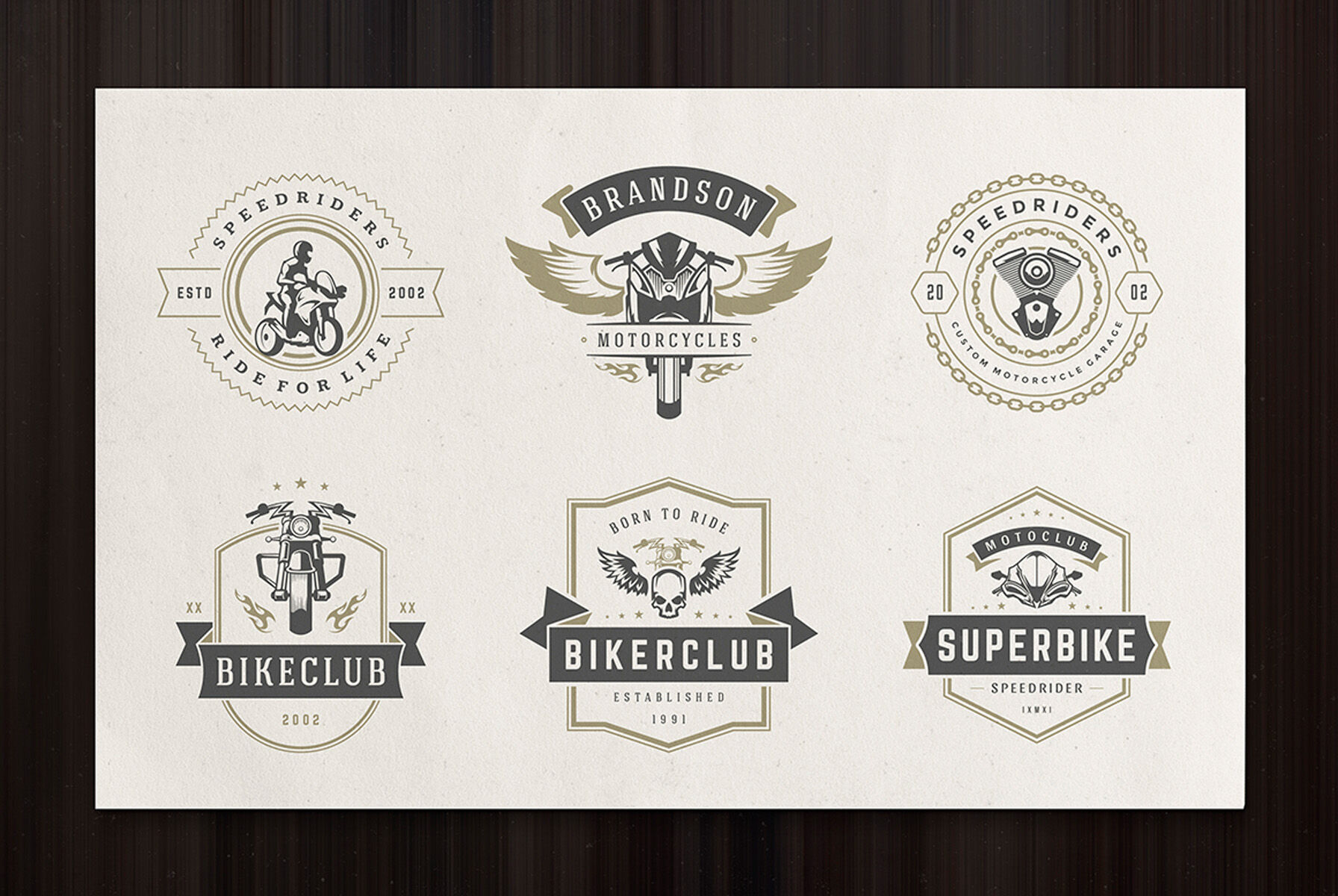 50 Motorcycles Logos and Badges By Vasya Kobelev | TheHungryJPEG