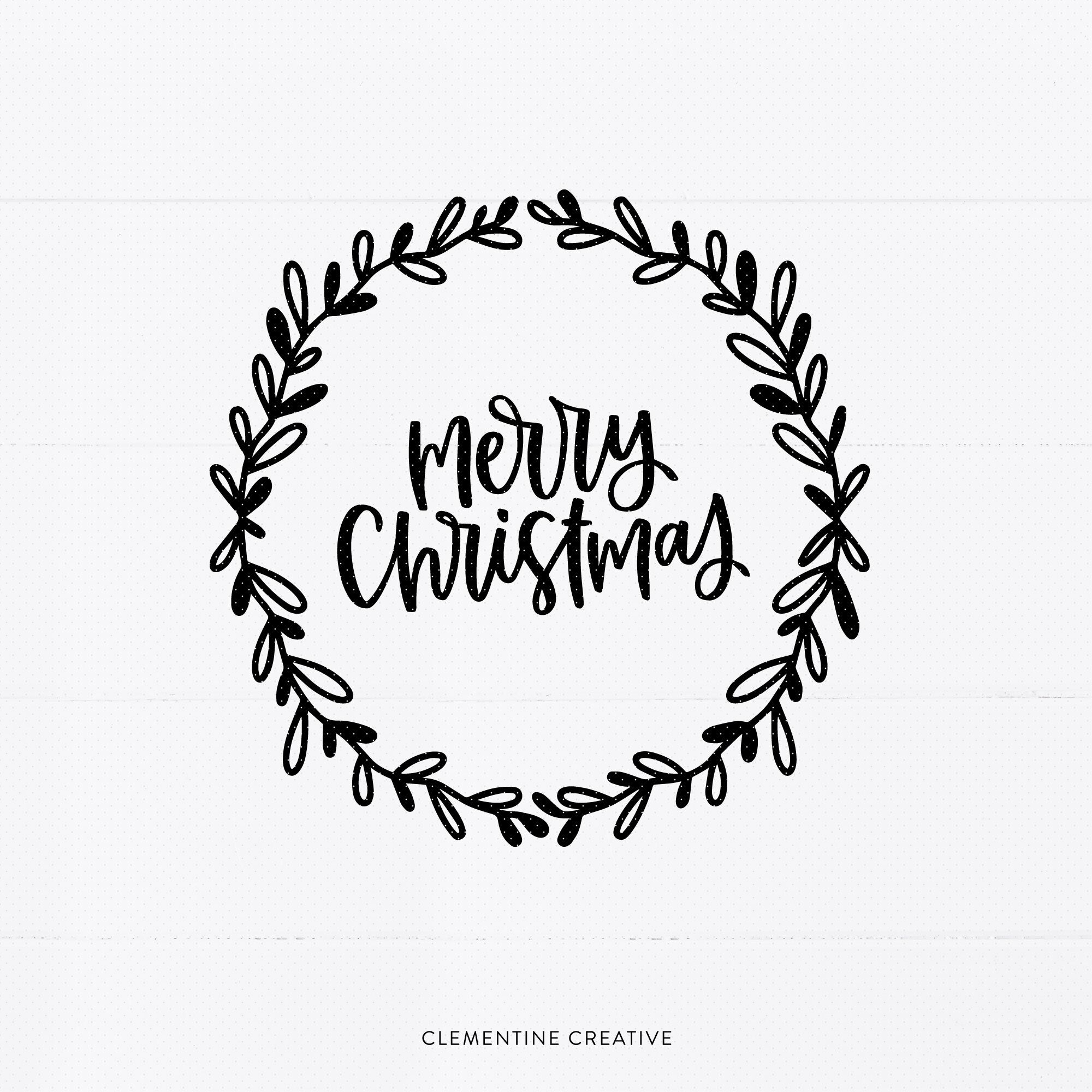 Merry Christmas Svg Christmas Clip Art Wreath Svg By Clementine Creative Thehungryjpeg