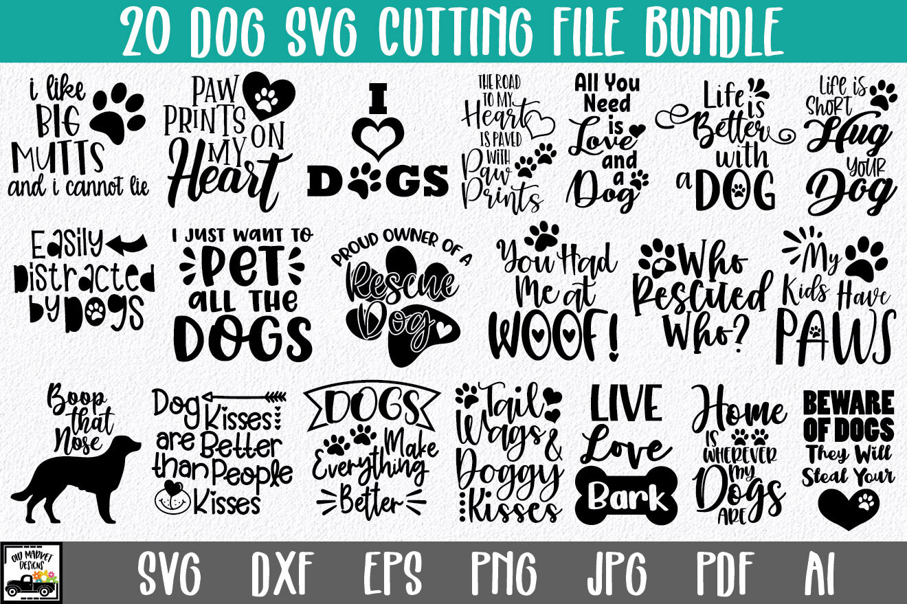 Many Dogs SVG Cut File for Cricut, Dog Clipart (900529)