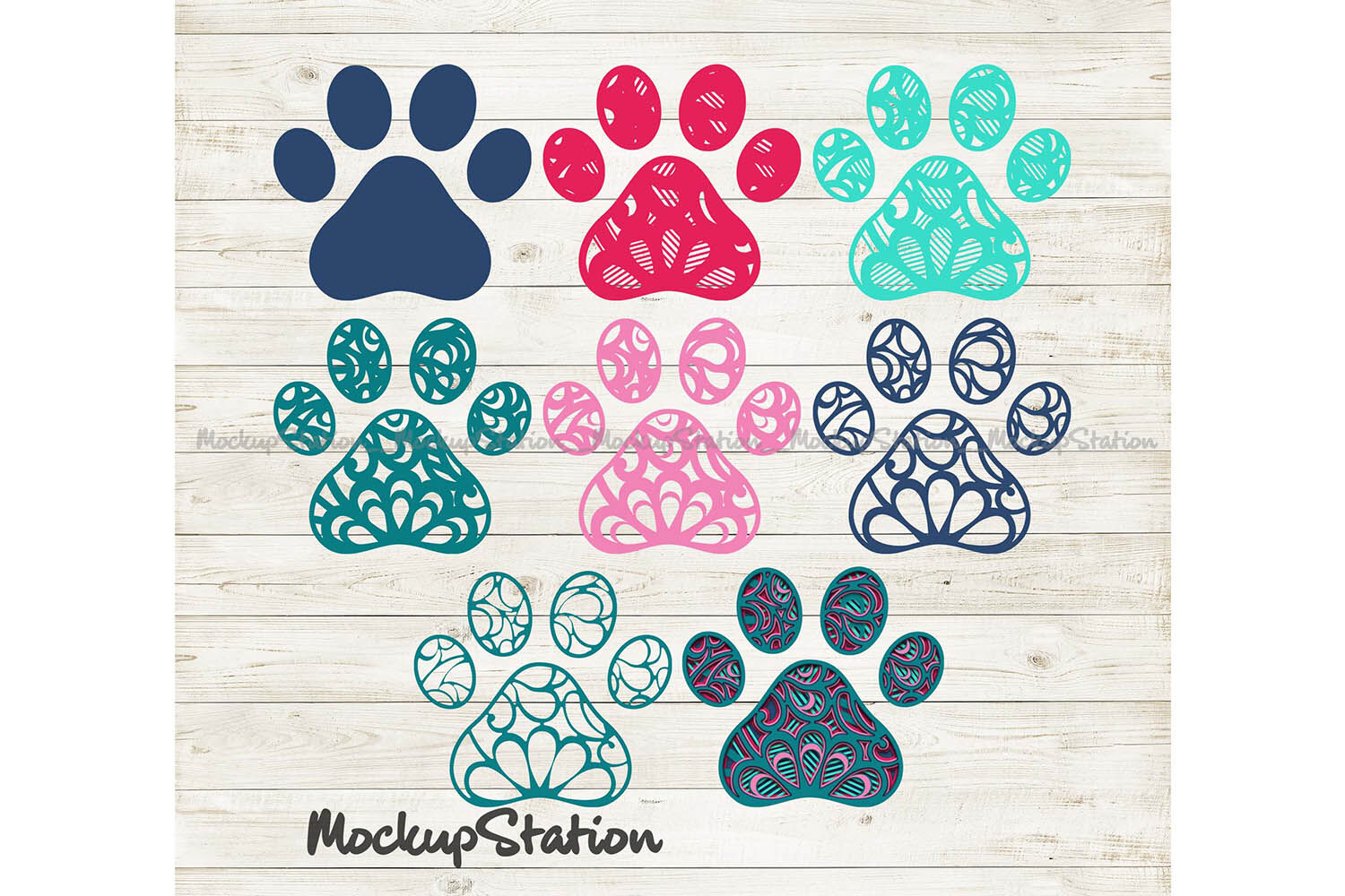 Dog Paw 3d Mandala Svg Animal Paw Pet Lover Layered Dxf Cut File By Mockupstation Thehungryjpeg Com