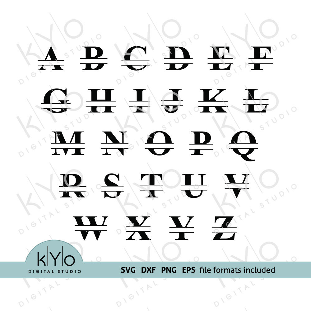Download Split Monogram Letter bundle svg png dxf files By kYo Digital Studio | TheHungryJPEG.com