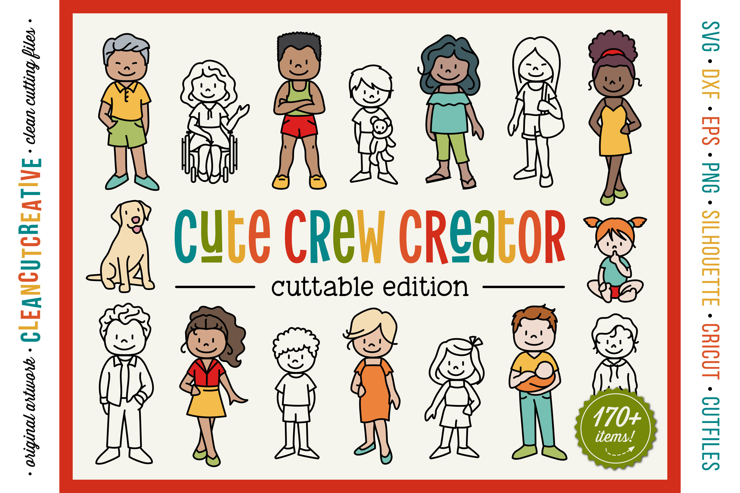 Custom Family Creator Stick Figure People Portrait Generator Svg Cuts By Cleancutcreative Thehungryjpeg Com