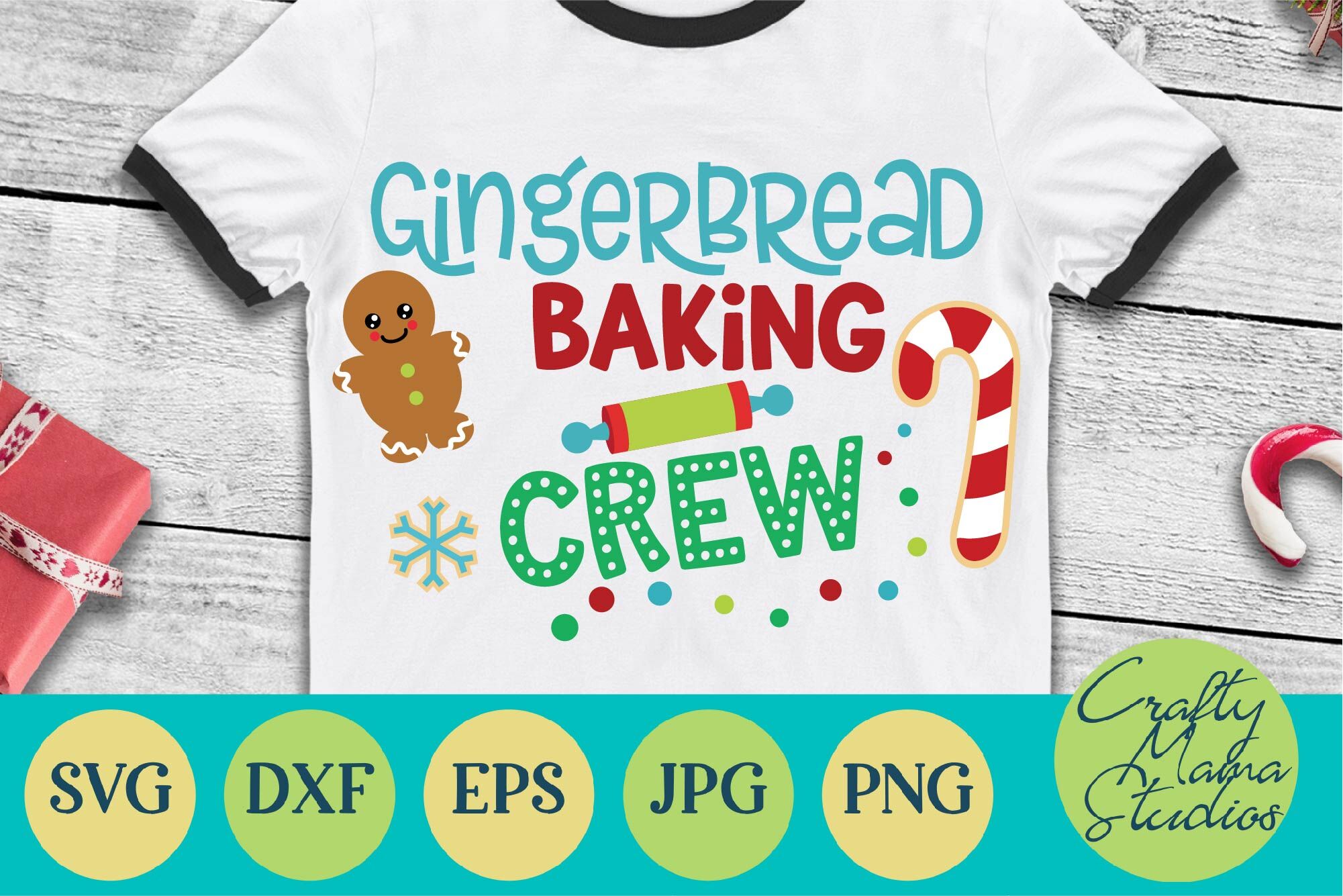 Gingerbread Baking Crew Svg Christmas Svg By Crafty Mama Studios Thehungryjpeg Com