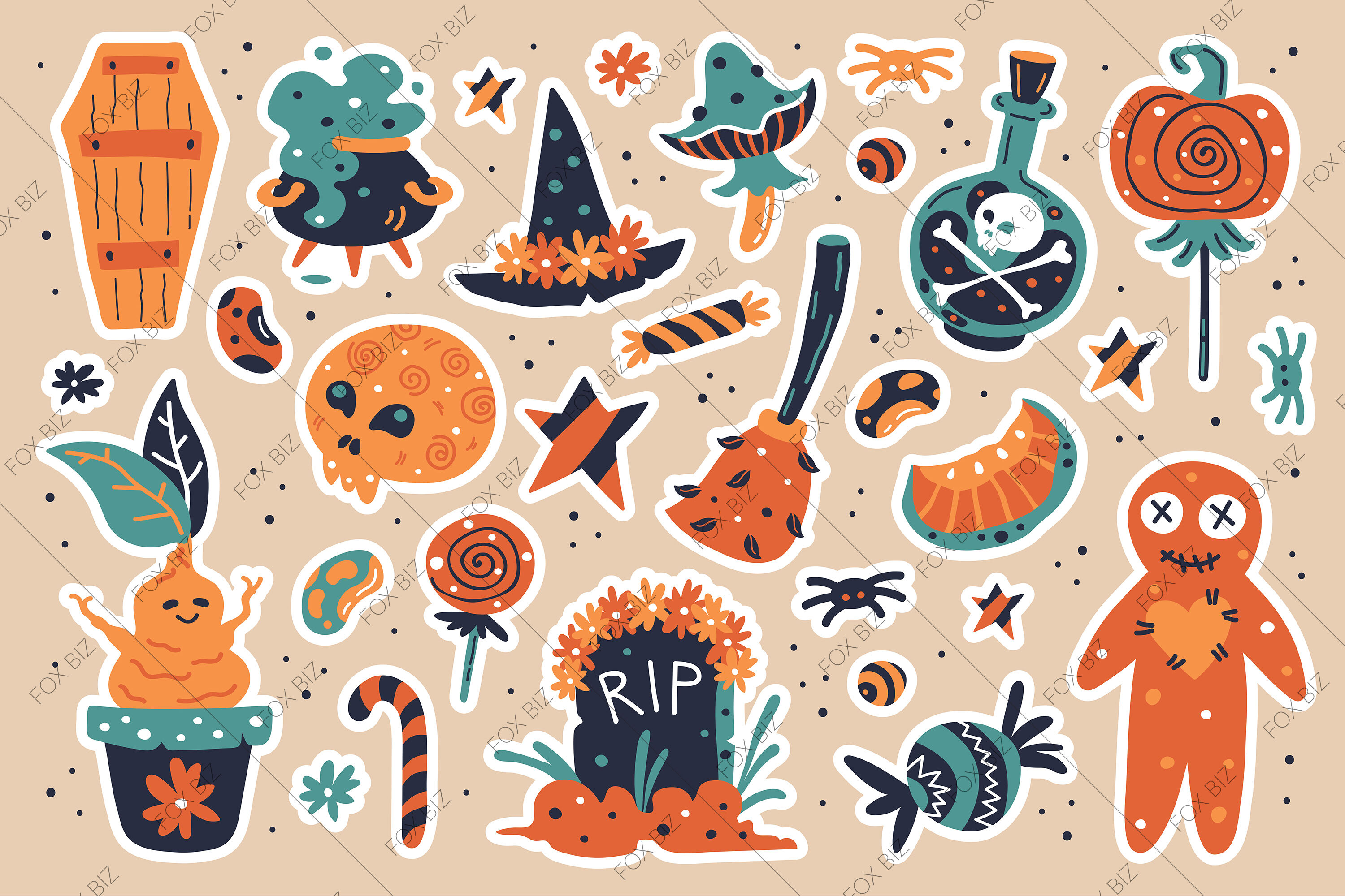 Spooky Fox Stickers